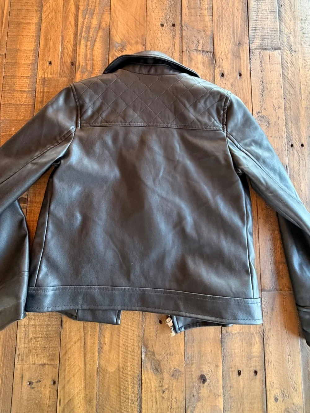 Art Class Girls Black Faux Leather Moto Jacket Size M 7/8 EUC